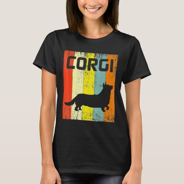 T-shirt Corgi Chien S Disco Retro I Chiens (Devant)