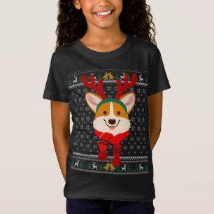 T-Shirt Corgi Christmas Reindeer Ugly Sweater Scarf Holida