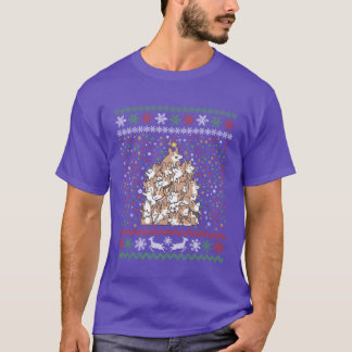 T-shirt Corgi Christmasree Famille de Noël moche