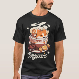T-shirt Corgi Coffee Break - Chien mou