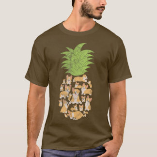 T-shirt Corgi Corgis Ananas Amoureux des chiens désorganis
