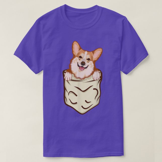 T-shirt Corgi Dans La Poche, Drôle Dons Adulte Chien, Dame (Design devant)