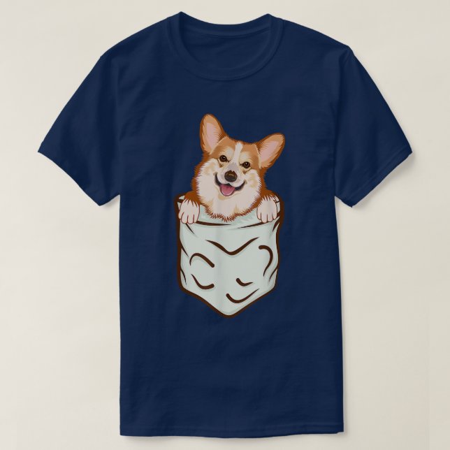 T-shirt Corgi Dans La Poche, Drôle Dons Adulte Chien, Dame (Design devant)
