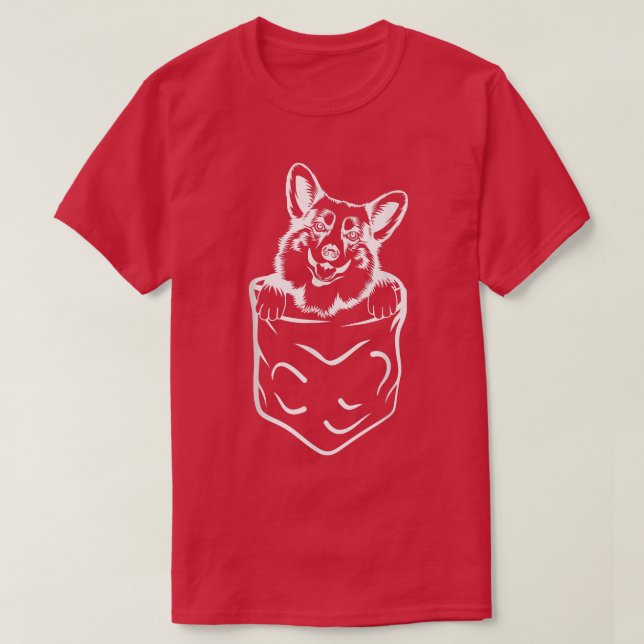 T-shirt Corgi Dans La Poche, Drôle Dons Adulte Chien, Dame (Design devant)
