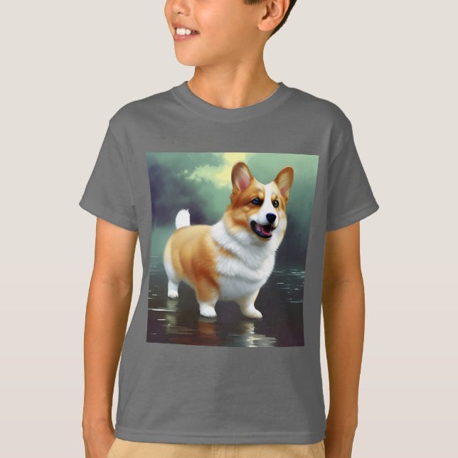 T-shirt Corgi dans l'eau (Devant)