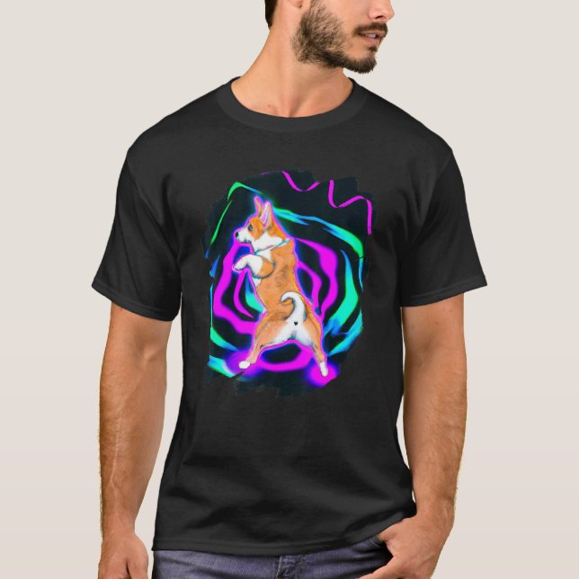 T-shirt Corgi Danseur Rétro Breakdance Danse Danseur  (Devant)