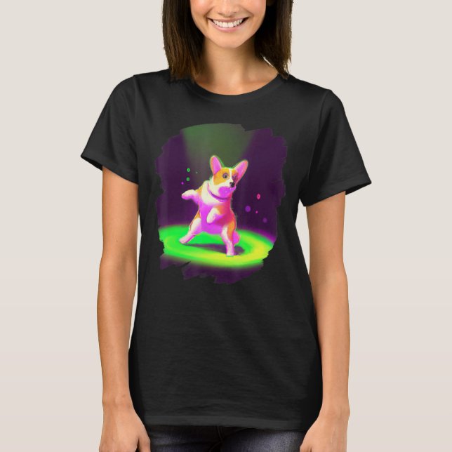 T-shirt Corgi Danseur Rétro Breakdancing Danse Danseur  (Devant)