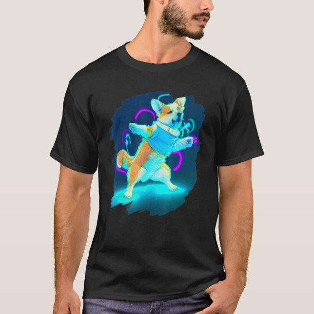 T-shirt Corgi Danseur Rétro Breakdancing Danse Danseur  (Devant)