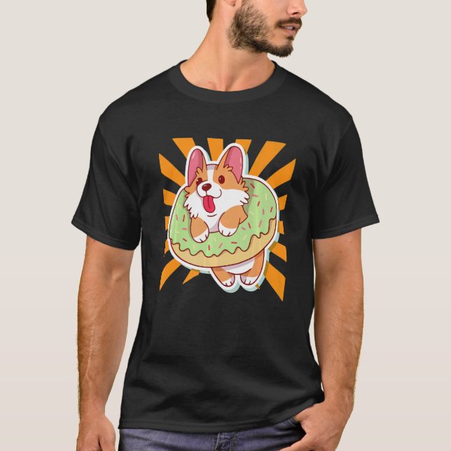 T-shirt Corgi de beignets (Devant)