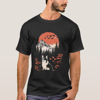 T-shirt Corgi de camping nature montagne zen