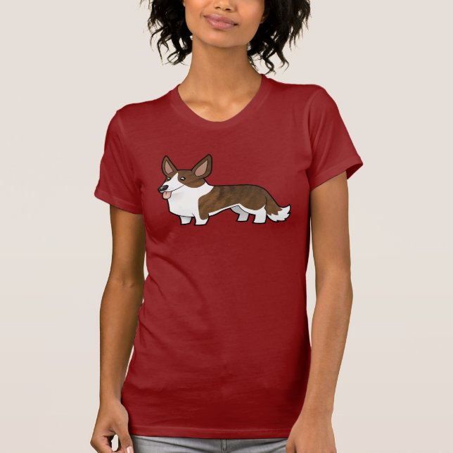 T-shirt Corgi de Gallois de cardigan de bande dessinée (Devant)