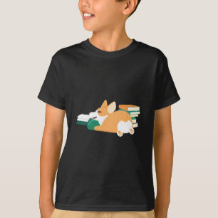 T-shirt Corgi de Gallois lisant un rat de bibliothèque de