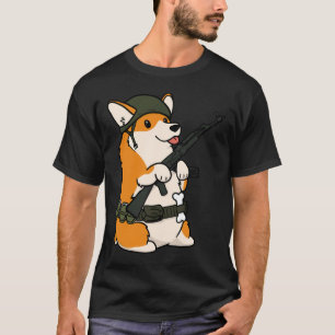 T-shirt Corgi de guerre des soldats mignons