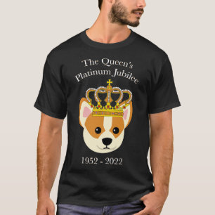 T-shirt Corgi de jubilé de la reine platine avec le chien