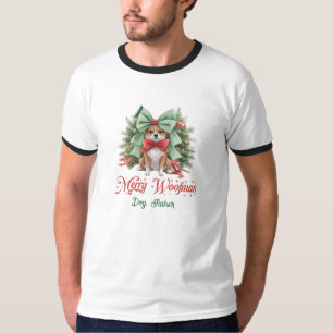 T-shirt Corgi de Noël mignon avec script de père de chien