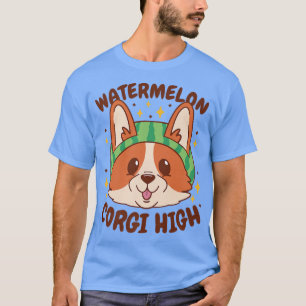 T-shirt Corgi de pastèque haute, Corgi Funny portant de l'