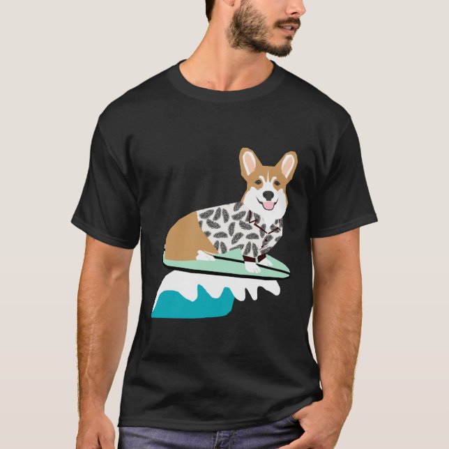 T-shirt Corgi de surf essentiel (Devant)