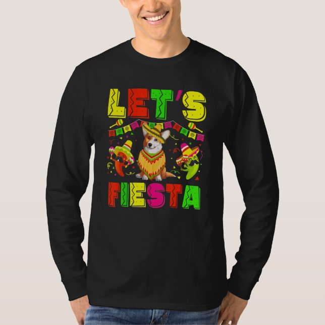 T-shirt Corgi Dog Cinco De Mayo Costume Lets Fiesta Squad (Devant)