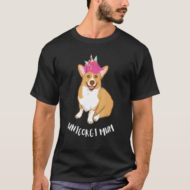 T-shirt Corgi Dog   Corgicorn Mum  Unicorn Dog (Devant)