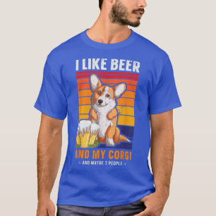 T-shirt Corgi Dog LoverJ'Aime La Bière Et Mon Design Corgi