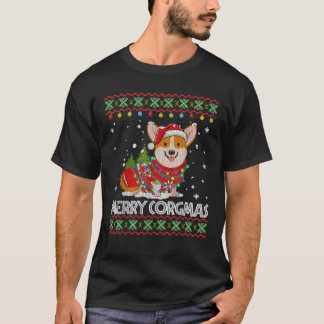 T-shirt Corgi Dog Merry Corgmas Santa Corgi Ugly Christmas