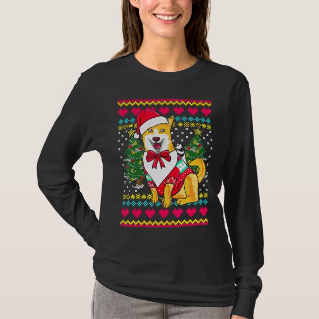 T-shirt Corgi Dog With Santa Claus Hat Christmas (Devant)