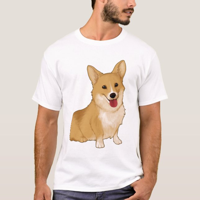 T-shirt Corgi doux et souriant (Devant)