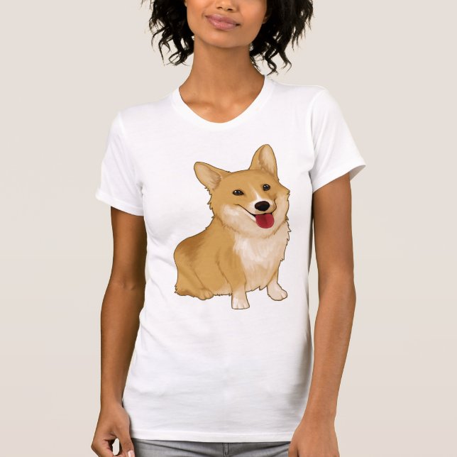 T-shirt Corgi doux et souriant (Devant)