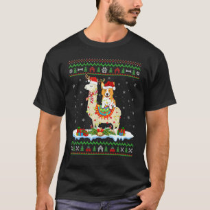 T-shirt Corgi Drôle à Cheval sur un Lama de Renne Correspo