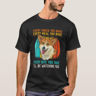 T-shirt Corgi Drôle Rétro Chaque Snack Que Vous Faites C