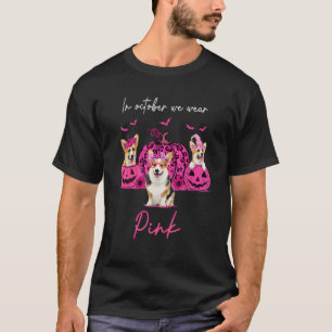 T-shirt Corgi En Octobre Nous Portons Pink Halloween Corgi