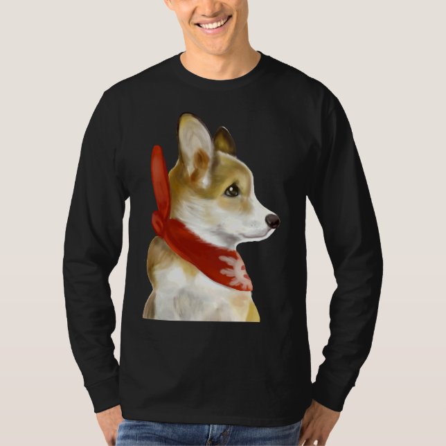 T-shirt Corgi en rouge (Devant)