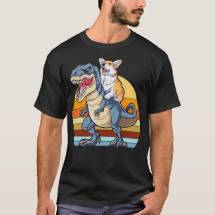 T-shirt Corgi équitation Dinosaur T rex Cute Corgis Amoure
