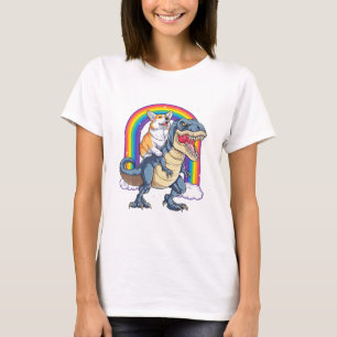T-shirt Corgi équitation Dinosaur T rex Funny Space Galax