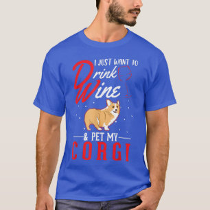 T-shirt Corgi Et Vin