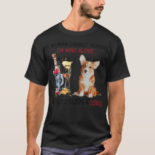 T-shirt Corgi Funky Maman Une Femme Ne Peut Pas Survivre A