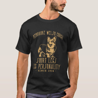 T-SHIRT CORGI GALLOIS DE PEMBROKE GRANDE PERSONNALITÉ. RAC