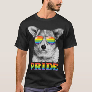 T-shirt Corgi Gay Pride Lgbt Rainbow Flag Sunglasses Lgbtq