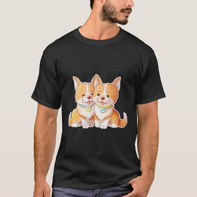 T-shirt Corgi Gemini Animal Welsh Propriétaire de l'animal (Devant)