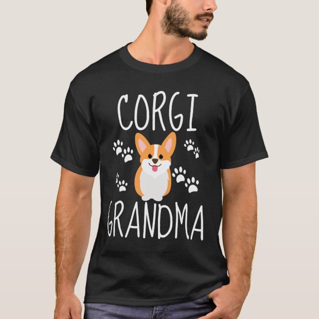 T-shirt Corgi Grandma Vector Corgi (Devant)