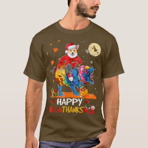 T-shirt Corgi Hallothanksmas Halloween Thanksgiving