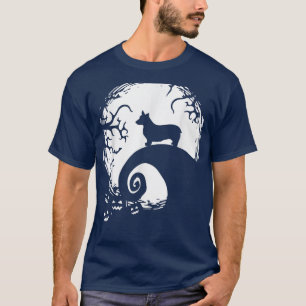 T-shirt Corgi Halloween Sous La Lune Éffrayant Chien Amusa