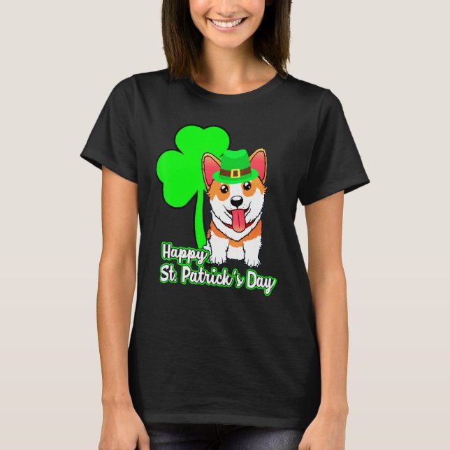 T-shirt Corgi Happy Jour de la Saint Patrick (Devant)