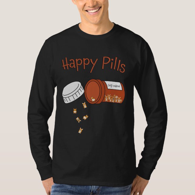 T-shirt Corgi Happy Pills (Devant)