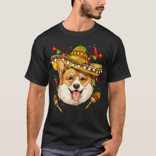 T-shirt Corgi Hommes Femmes Enfants Sombrero