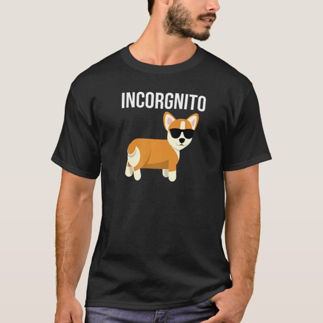 T-shirt Corgi Incorgnito Avec Lunettes De Soleil Incognito (Devant)