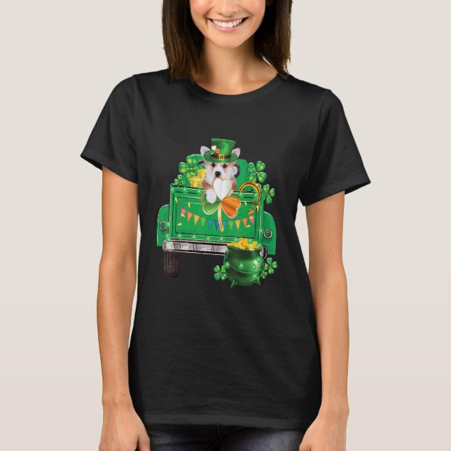 T-shirt Corgi Irlandais drôle de Leprechaun Saint-Patrick (Devant)