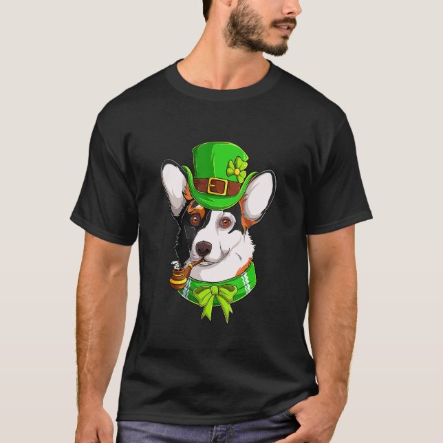T-shirt Corgi Irlandais Leprechaun St Patrick 2 (Devant)