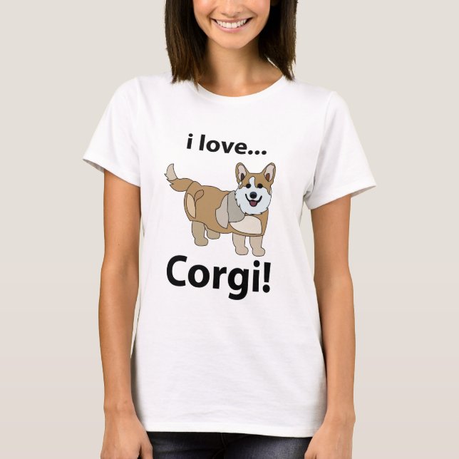 T-shirt Corgi J'adore Corgi  (Devant)