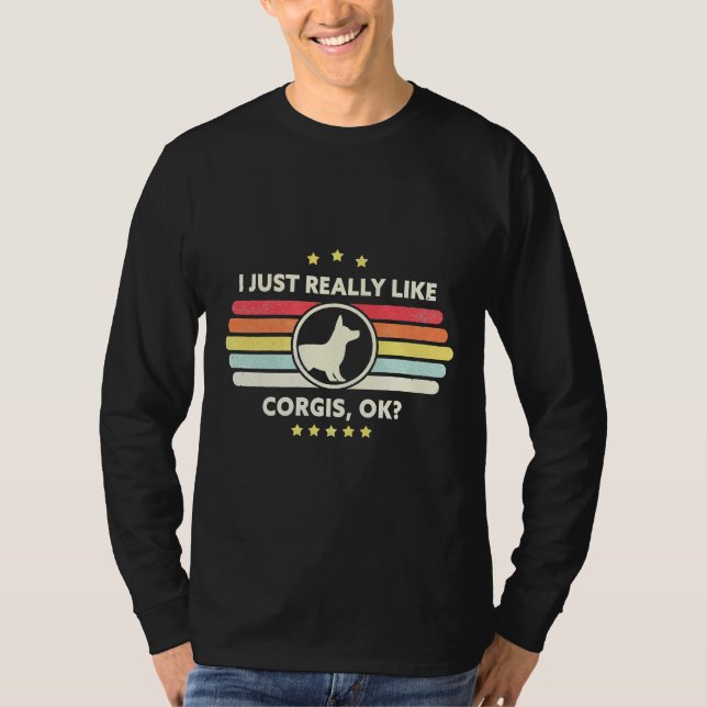 T-shirt Corgi J'Aime Vraiment Corgis Ok (Devant)
